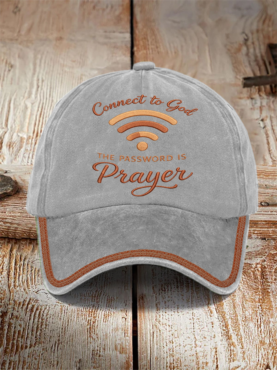 Gorra unisex «Conéctate con Dios; la contraseña es la oración»