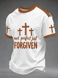 Men's Christian Cross Not Perfect Just Forgiven Print Tee
