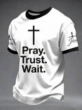 Men's "Pray Trust Wait" Printed T-shirt