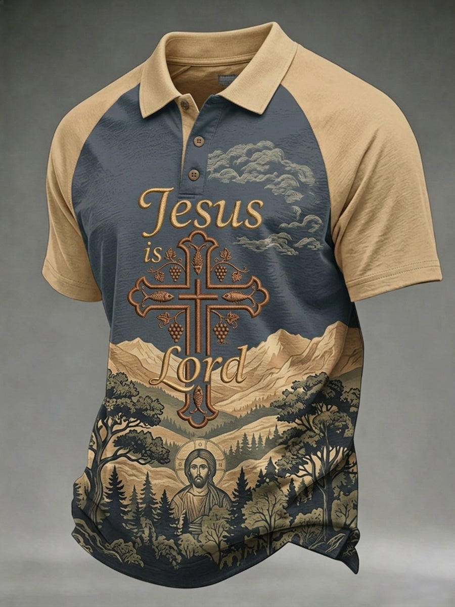 Men's Jesus Is Lord Print Polo