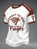 Men's "Connect To God,The Password IS Prayer" Print Casual short sleeves t-shirt