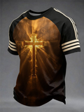 Men's Radiant Cross Canvas Art short sleeve t-shirt