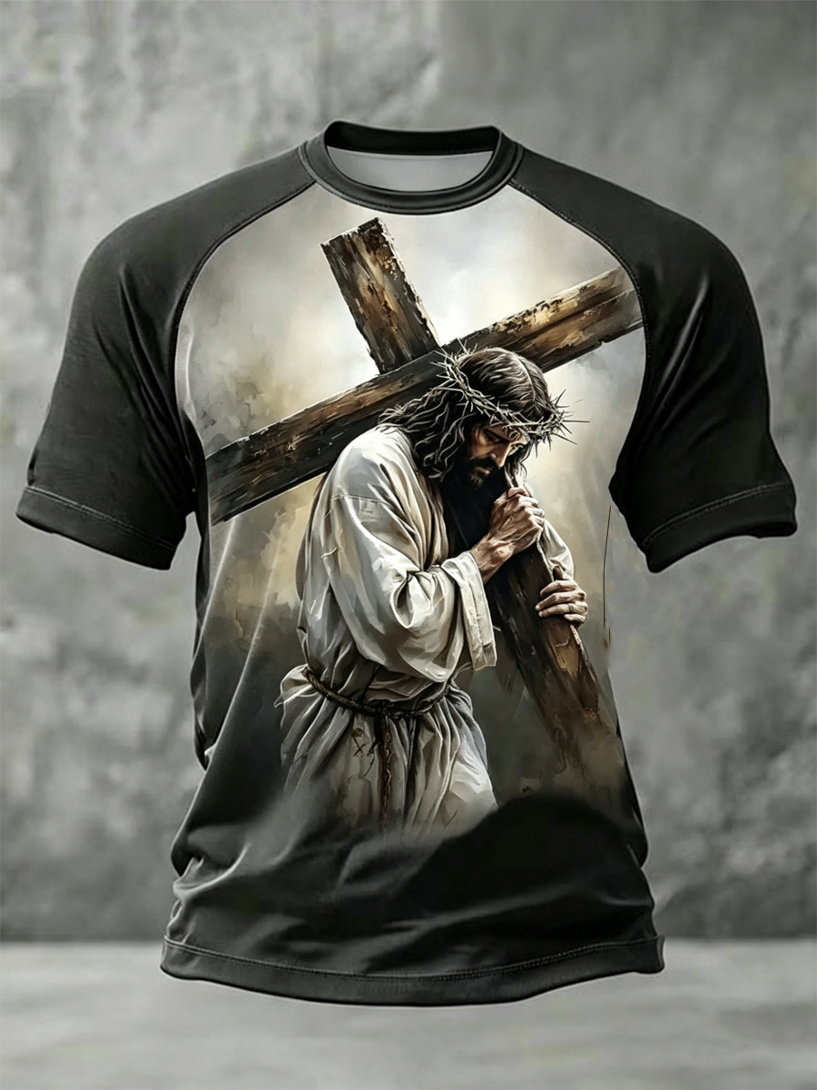 Men's Jesus Carrying Cross short sleeve t-shirt