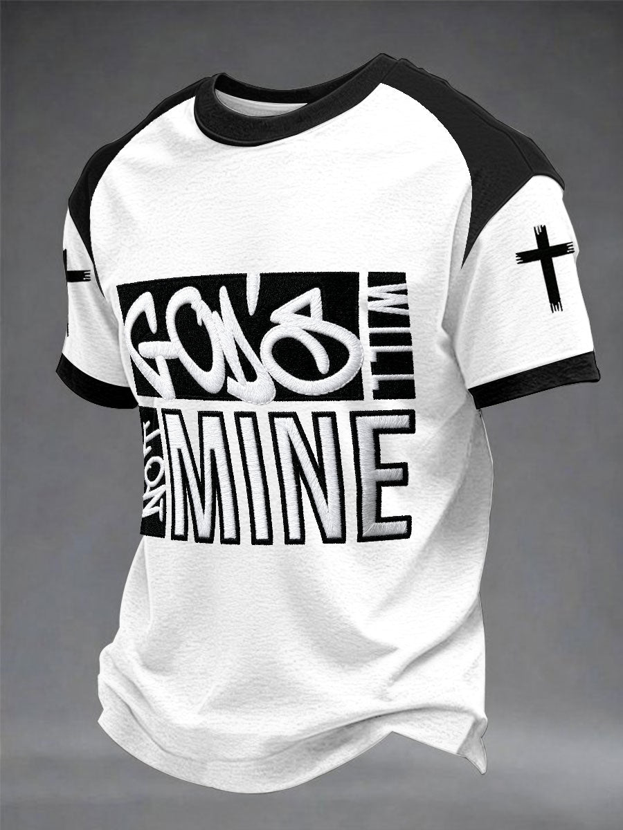 Men's “God's Will Not Mine”short sleeves t-shirt