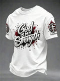 Men's Christian God Is My Strength Cross Short Sleeve T-shirt