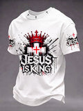 Men's Christian Jesus Is King Cross Short Sleeve T-shirt