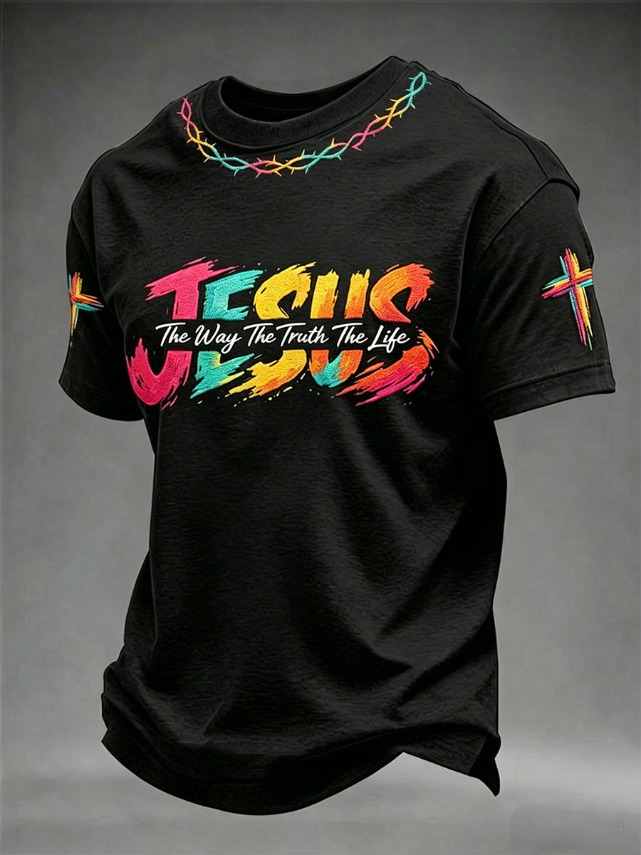 Men's Christian Jesus Cross Short Sleeve T-shirt