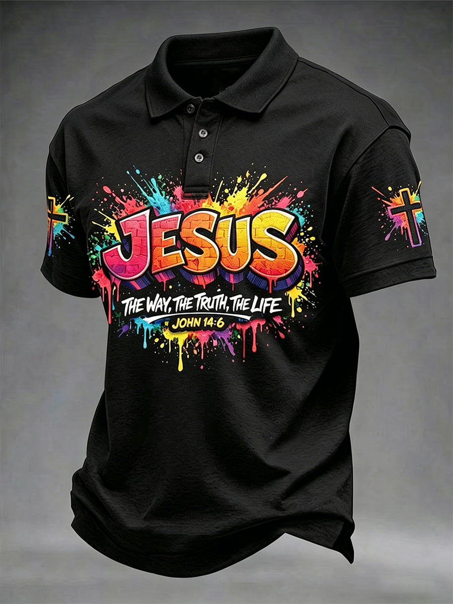 Men's Christian Jesus Cross Short Sleeve T-shirt