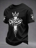 Men's Christian Jesus Is King Cross Short Sleeve T-shirt