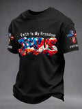 Men's Christian Jesus Freedom Cross Short Sleeve T-shirt