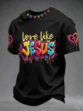 Men's Christian Love Like Jesus Cross Short Sleeve T-shirt