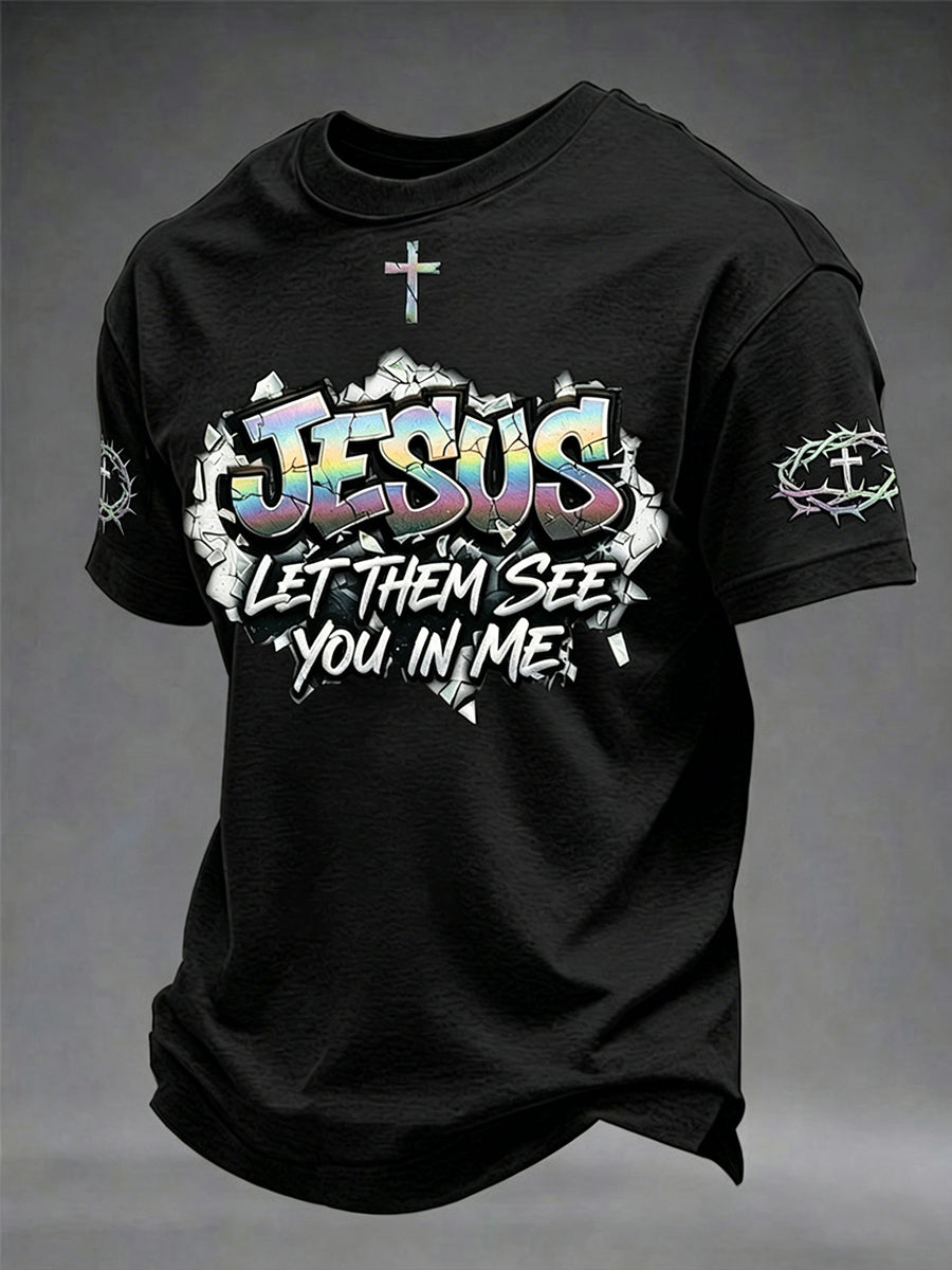 Men's Christian Jesus Cross Short Sleeve T-shirt