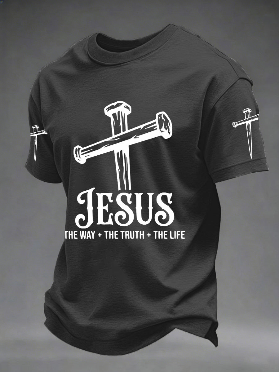 Men's Christian Cross Print Tee