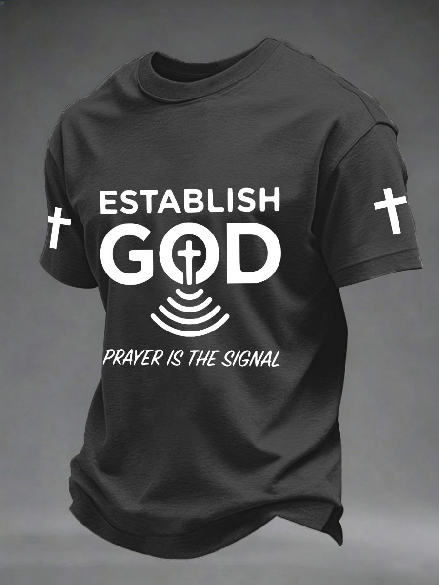 T-shirt imprimé "La prière des hommes est le signal"