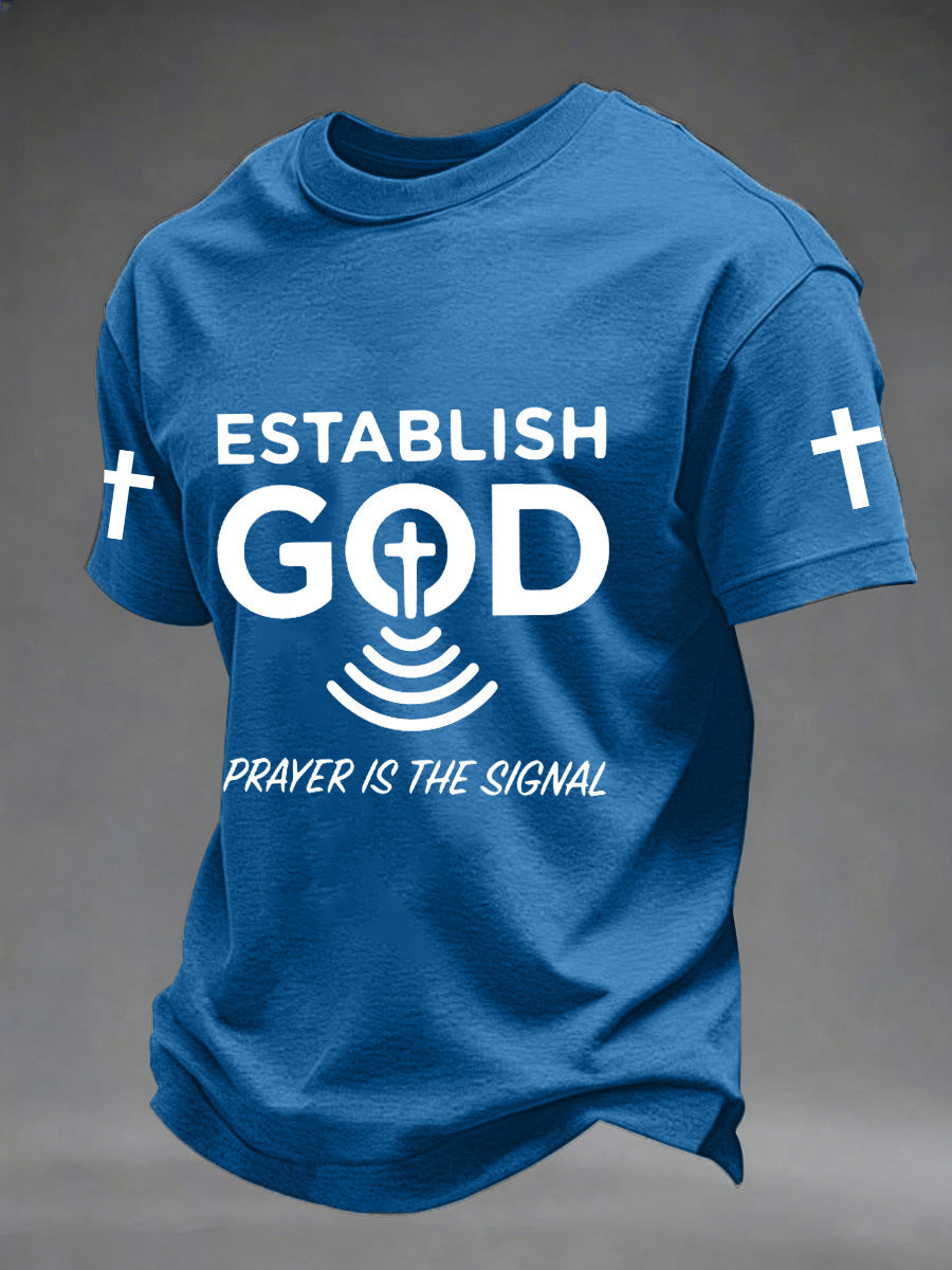 T-shirt imprimé "La prière des hommes est le signal"