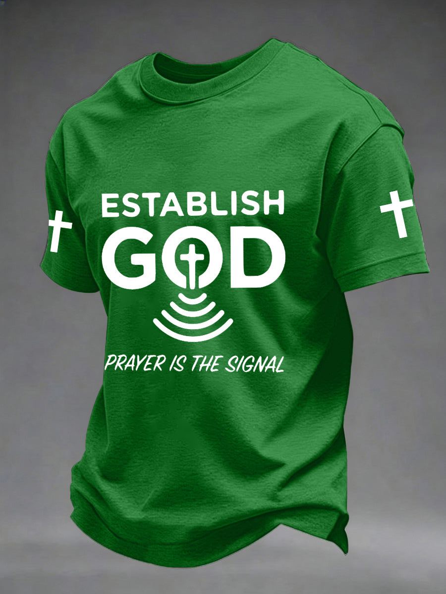 T-shirt imprimé "La prière des hommes est le signal"