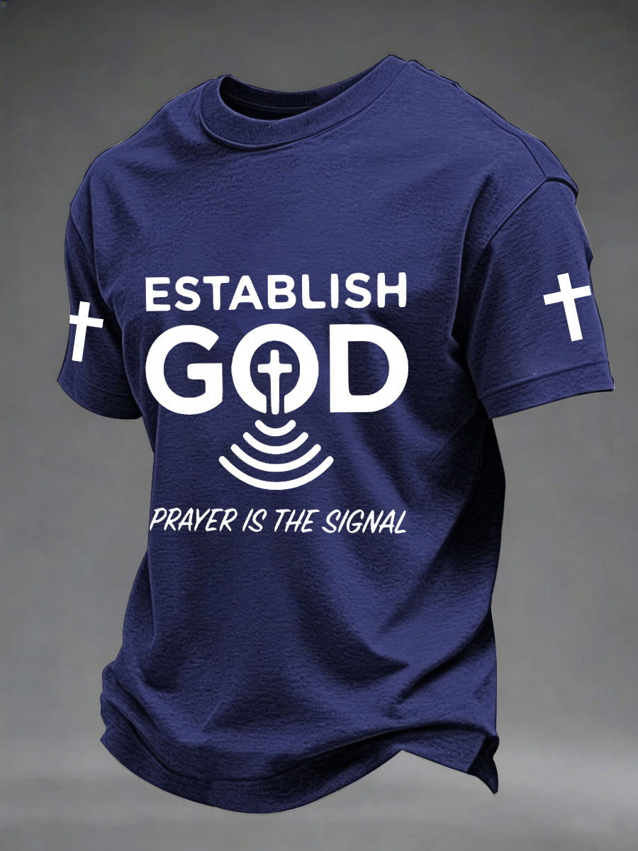T-shirt imprimé "La prière des hommes est le signal"