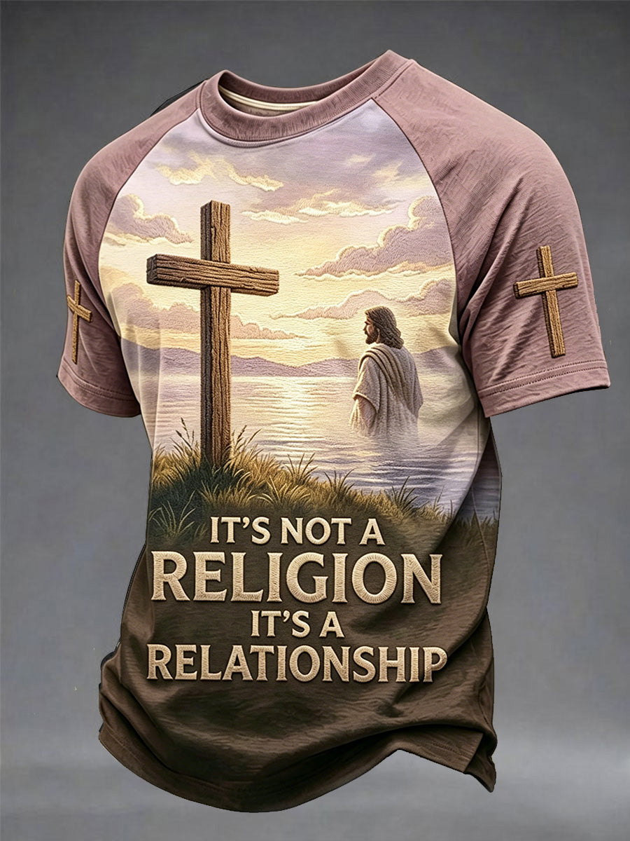 Men's It's Not A Religion It‘s A Relationship Print Tee