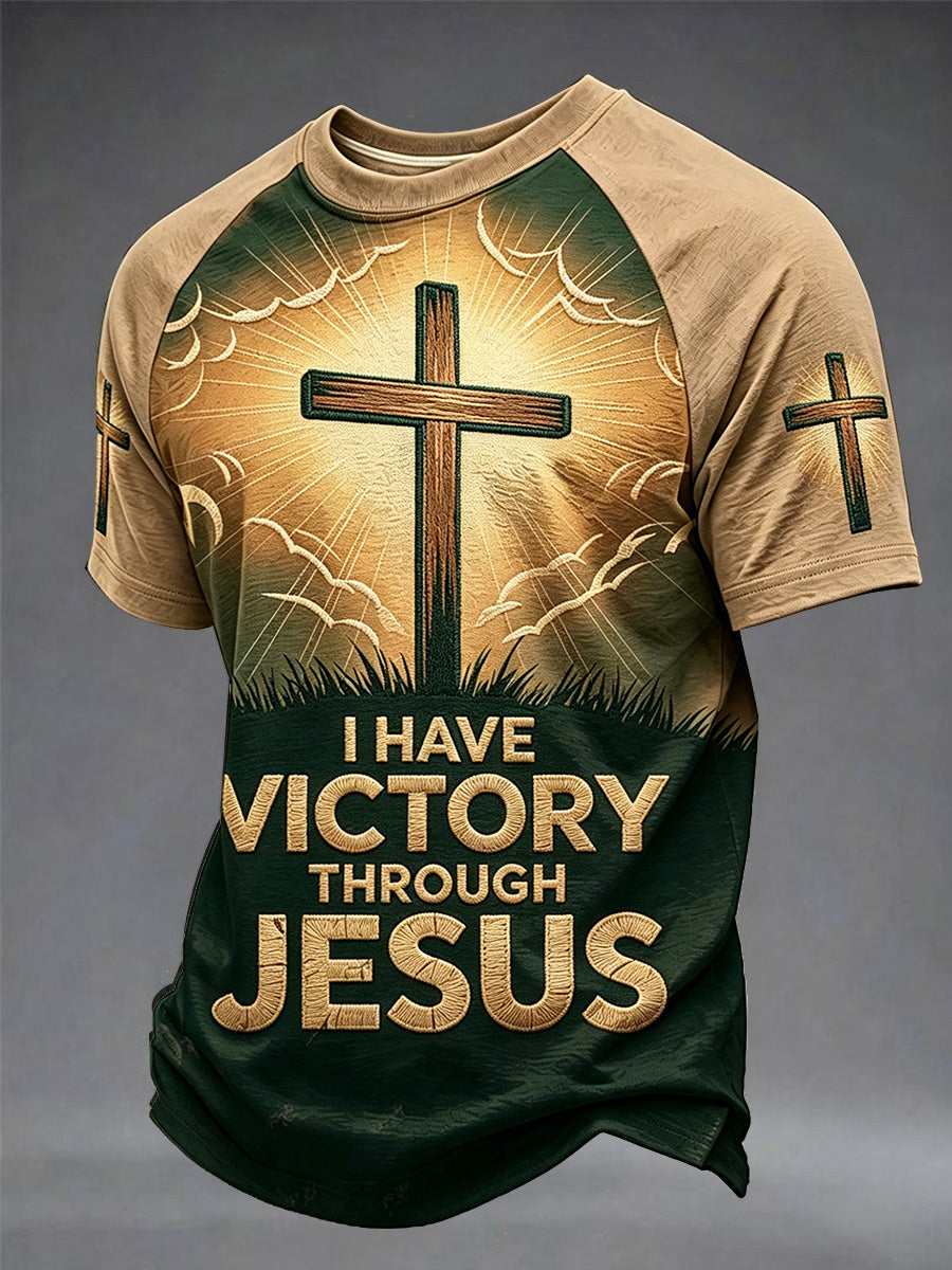 Men's I Have Victory Through Jesus Print Tee