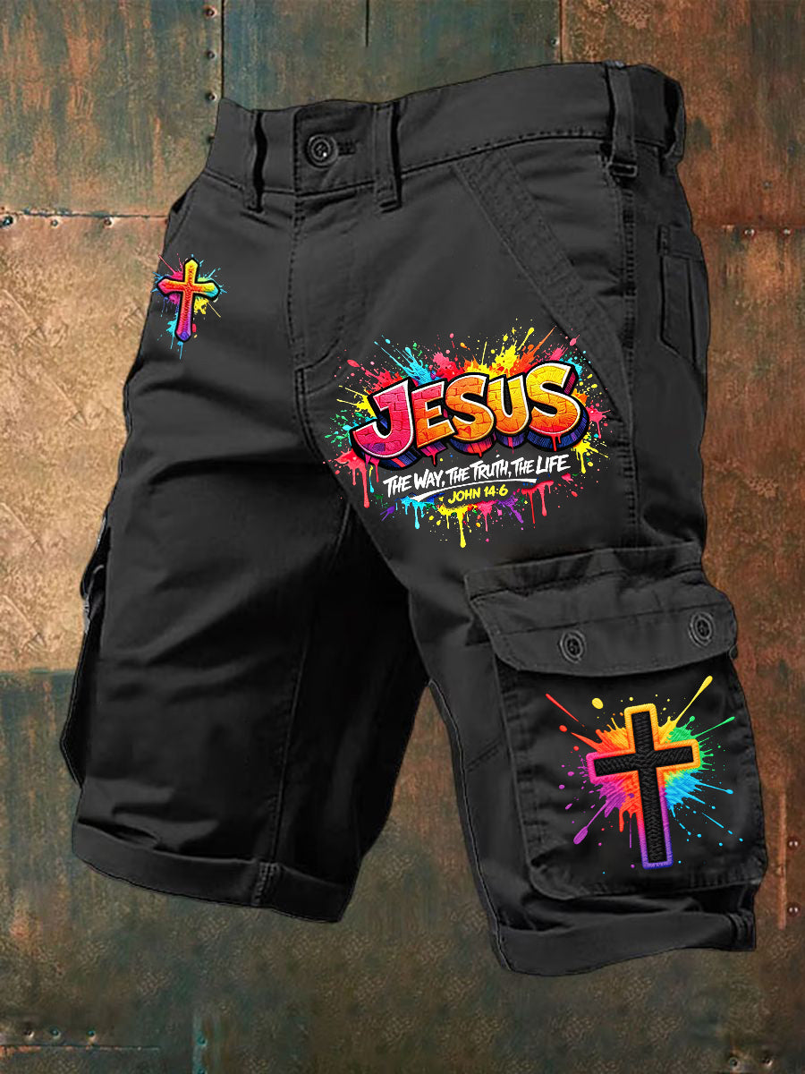 Men's Christian Jesus Cross Shorts