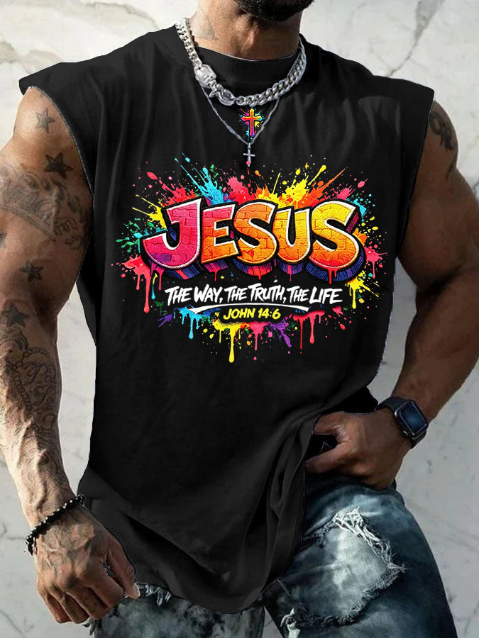 Men's Christian Jesus Cross Sleeveless Vests