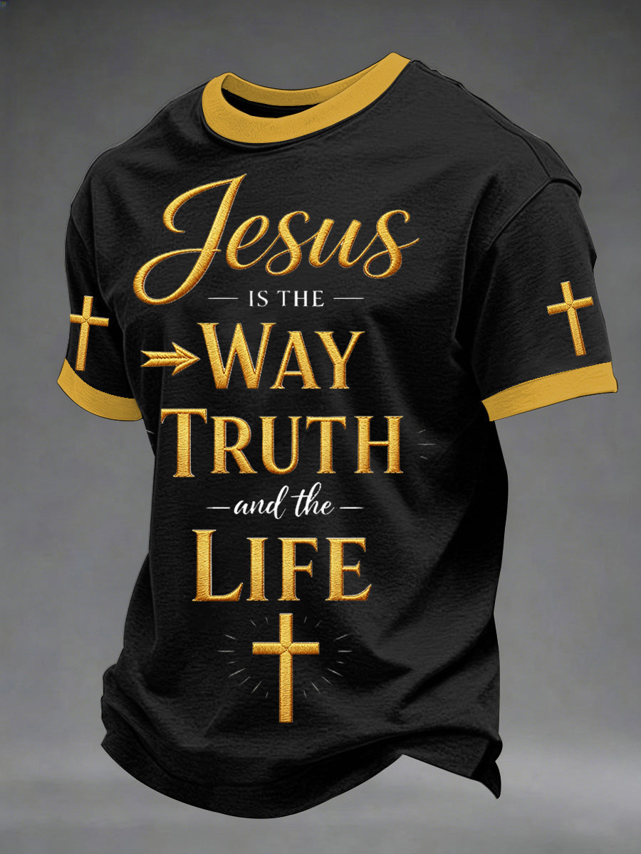 Men's Christian Jesus The Way The Truth The Life Print Tee