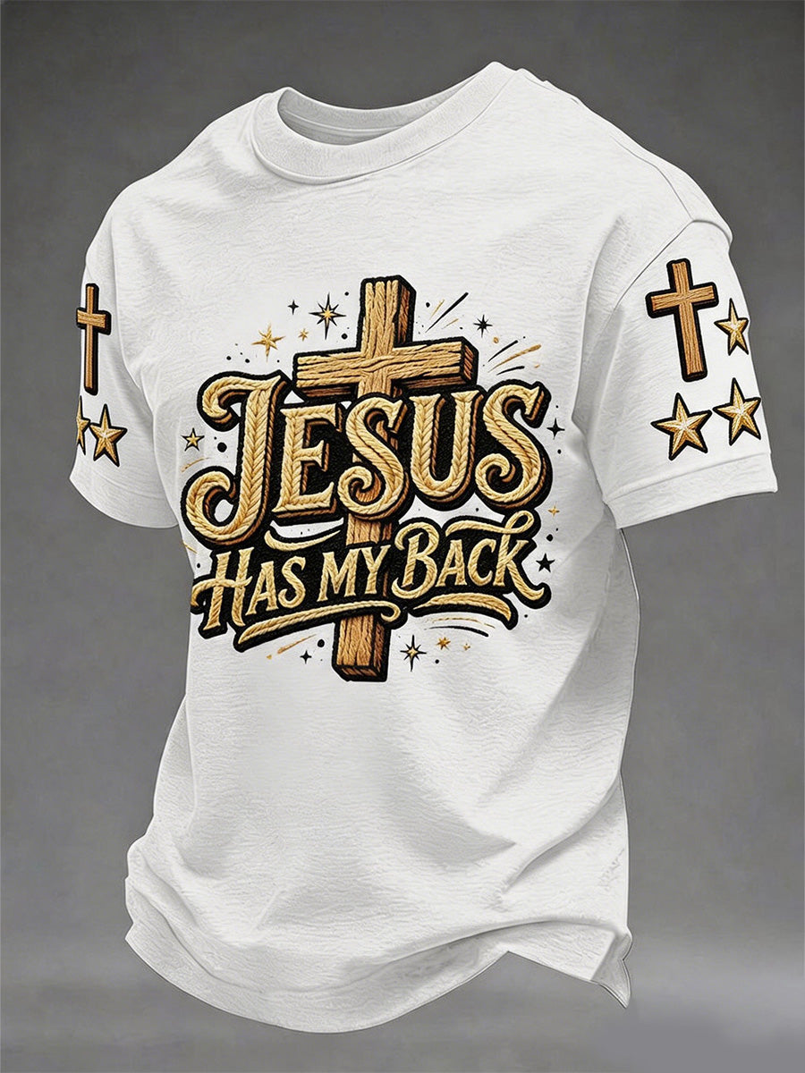 Men's Christian Jesus Has My Back Print Tee