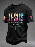 Men's Christian Jesus The Way The Truth The Life Print Tee