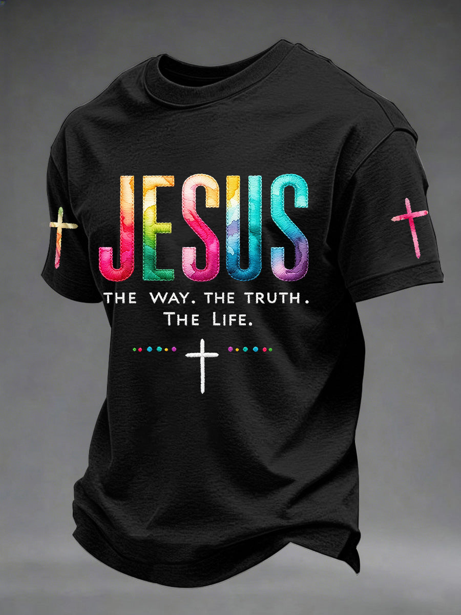Men's Christian Jesus The Way The Truth The Life Print Tee