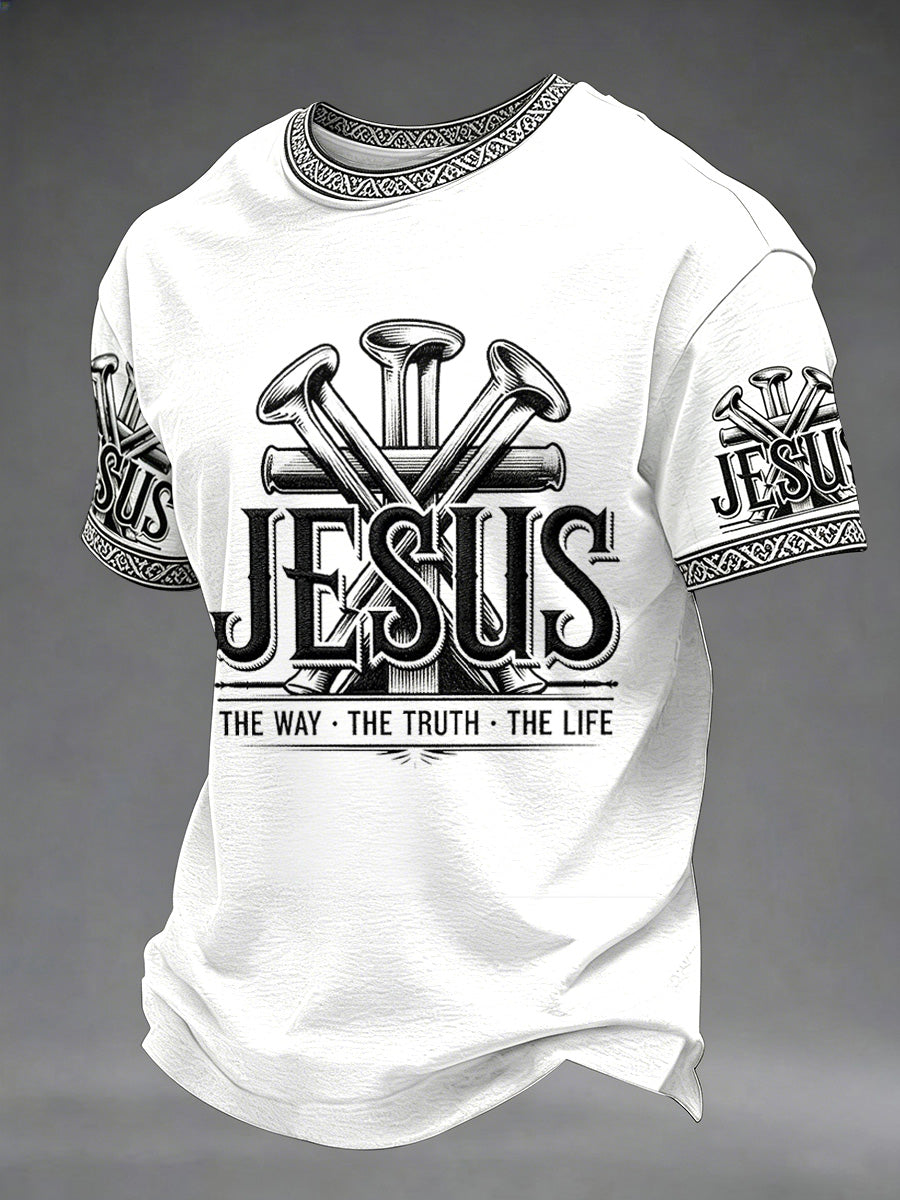 Men's Christian Jesus The Way The Truth The Life Print Tee