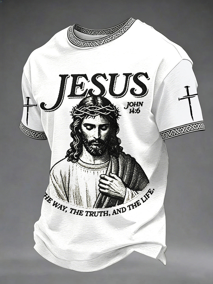 Men's Christian Jesus The Way The Truth The Life Print Tee