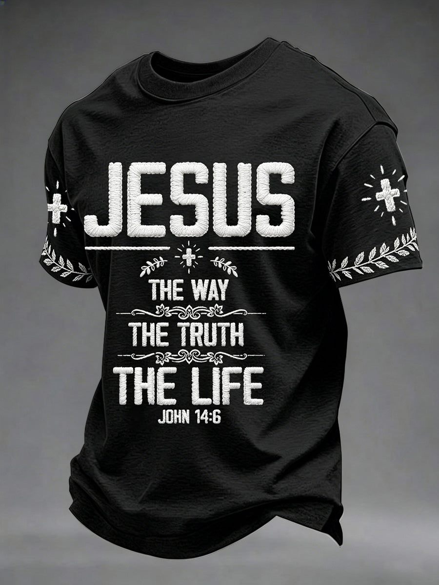 Men's Christian Jesus The Way The Truth The Life Print Tee
