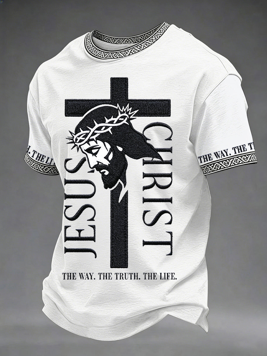Men's Christian Jesus The Way The Truth The Life Print Tee
