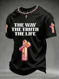 Men's Christian Jesus Cross Short Sleeve O-neck T-shirt