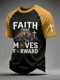 Men's Christian Cross Faith That Moves Forward Print Tee