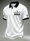 Men's Christian Cross Print Polo