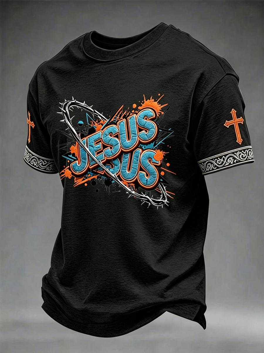 T-shirt homme Jésus manches courtes