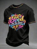 Men's Christian God Is Good All The Time  Cross Short Sleeve T-shirt