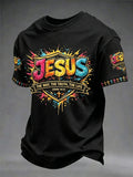 Herren T-Shirt mit Aufschrift „Christian Jesus The Way the Truth The Life John 14:6 Cross“, Kurzarm