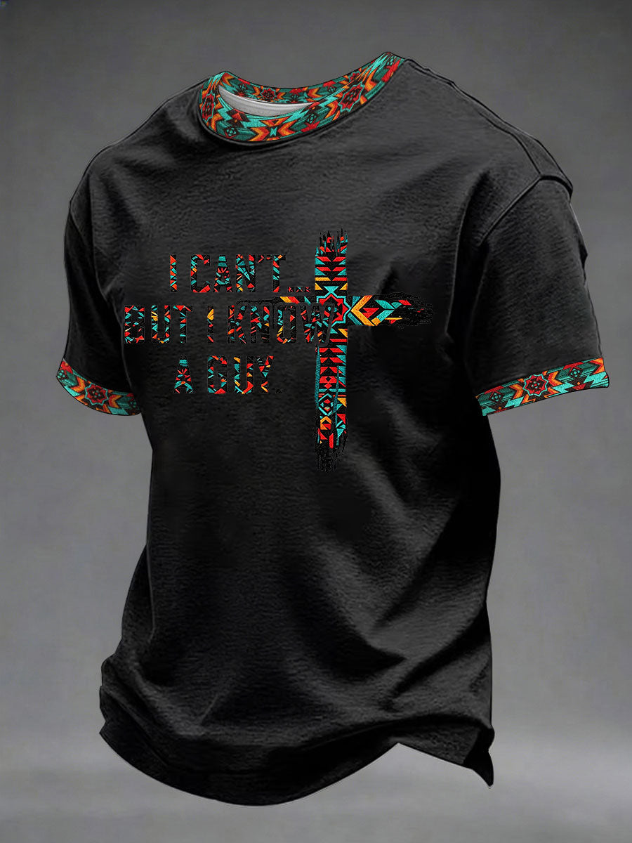 T-shirt décontracté pour homme imprimé "I Can't But I Know A Guy"