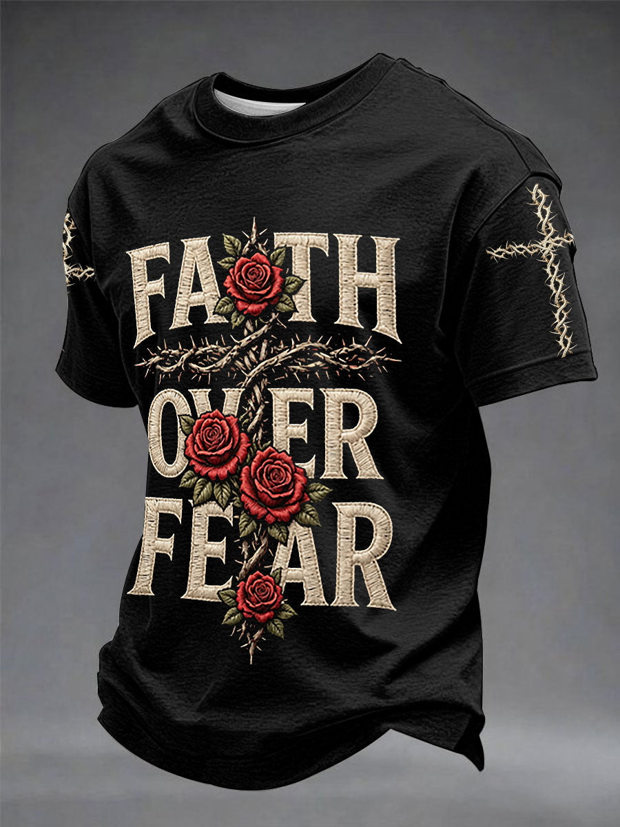 Men's“ Faith Over Fear” Art Print T-shirt