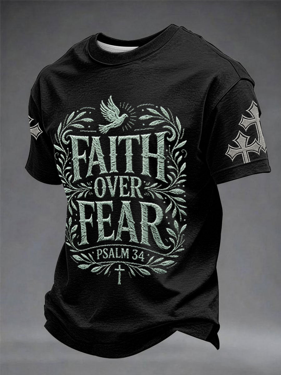 Men's“ Faith Over Fear” Art Print T-shirt