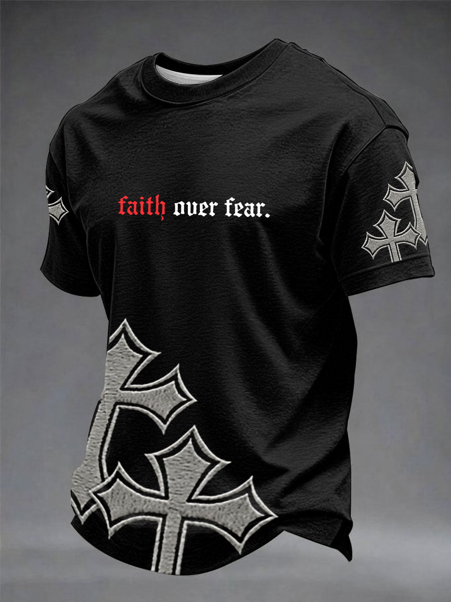 Men's“ Faith Over Fear” Art Print T-shirt