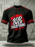 Men's Christian God Over Everything Cross Short Sleeve T-shirt