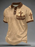 Men's Christian Cross Print Polo