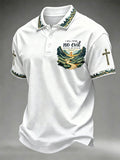 Men's Christian Cross Print Polo