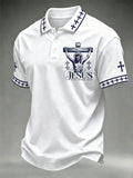 Men's Christian Cross The Way The Truth The Life Print Polo