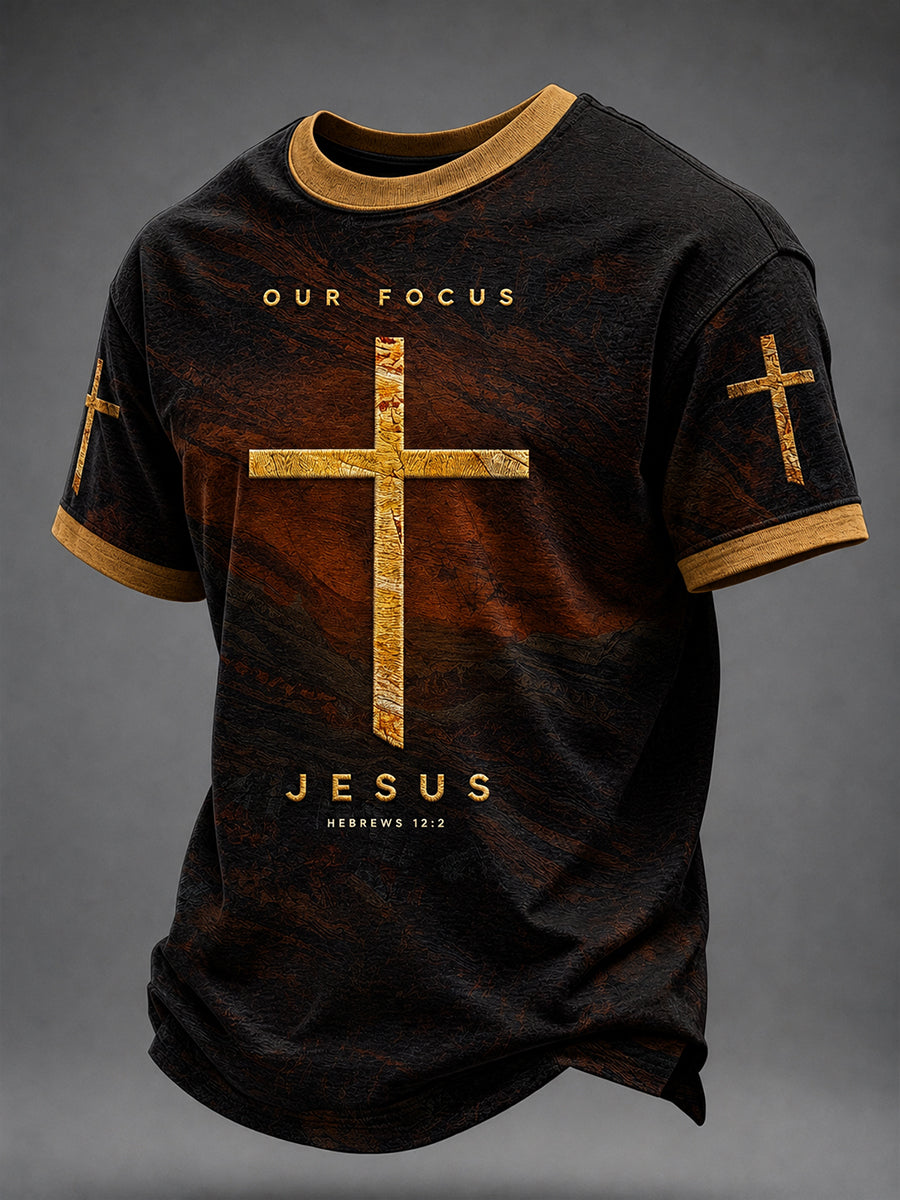 Men's Christian Jesus Cross Short Sleeve T-shirt