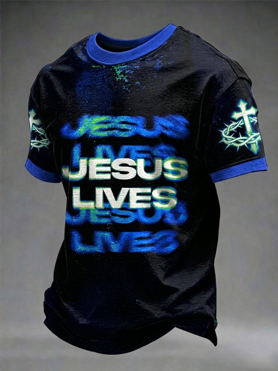 Men's Christian Jesus Cross Short Sleeve T-shirt