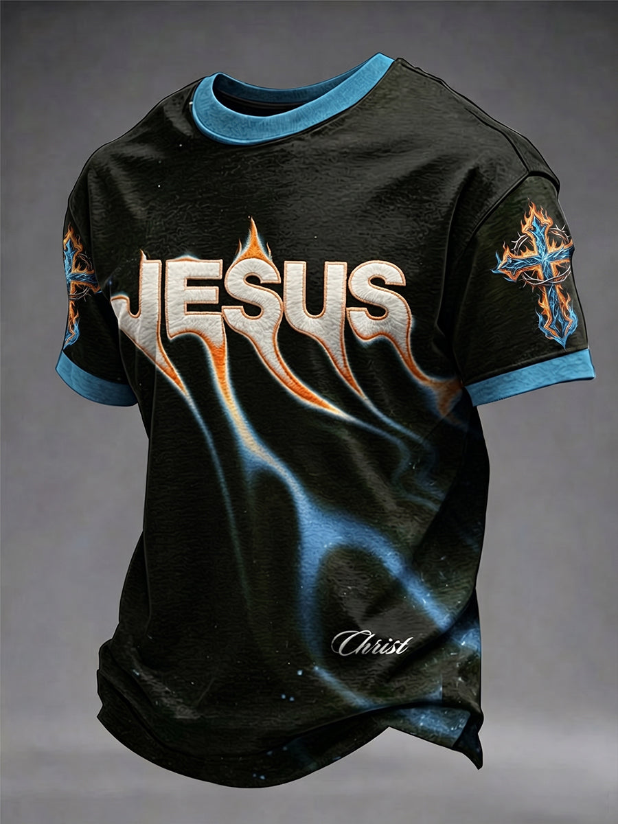 Men's Christian Jesus Cross Short Sleeve T-shirt